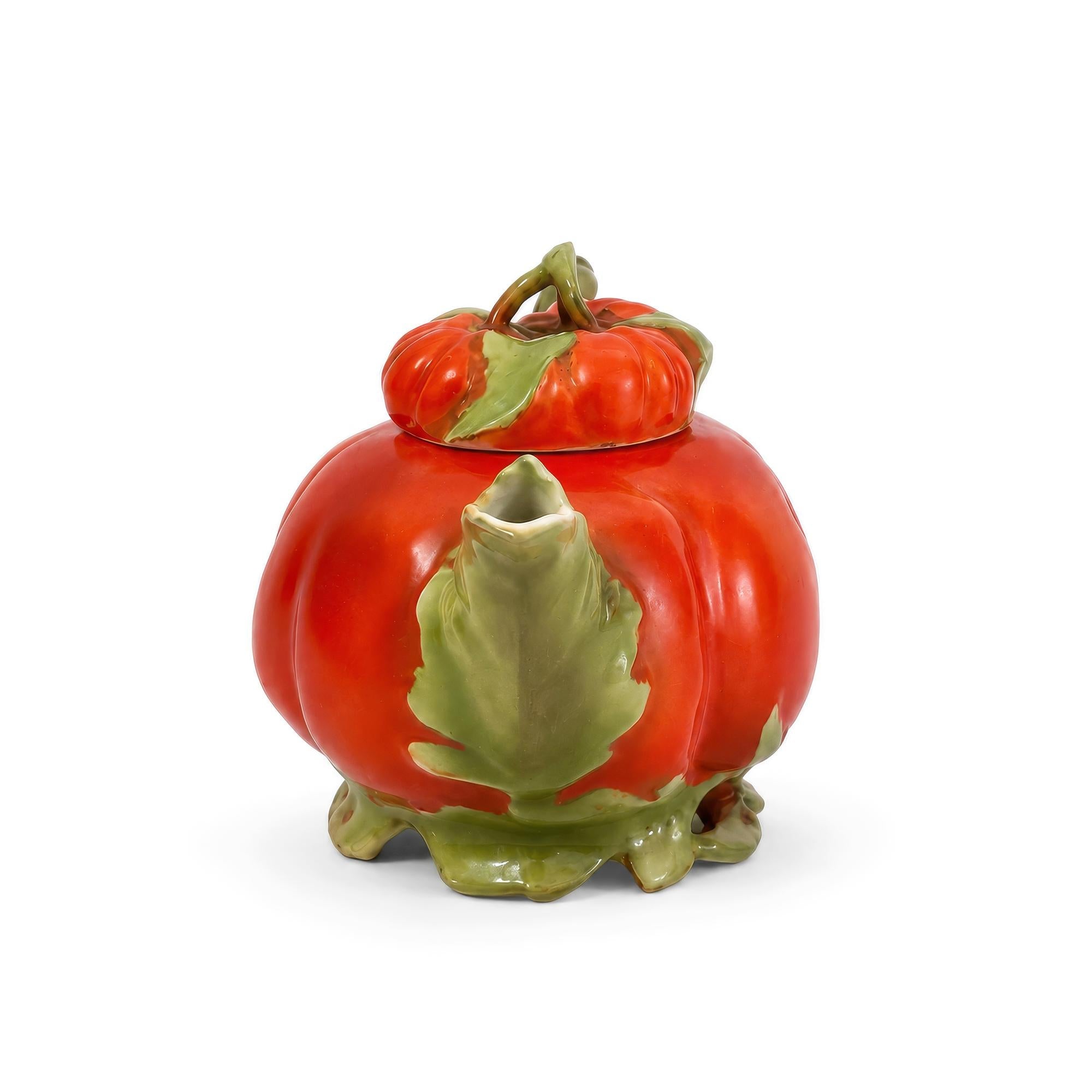 Antique Royal Bayreuth Bavaria Tomato Porcelain Tea Set, Germany, Circa 1900–192 — image 3