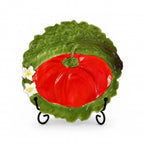 Royal Bayreuth Trompe-l’Oeil Porcelain Plate, 1900 - Tomato & Cabbage — image 2