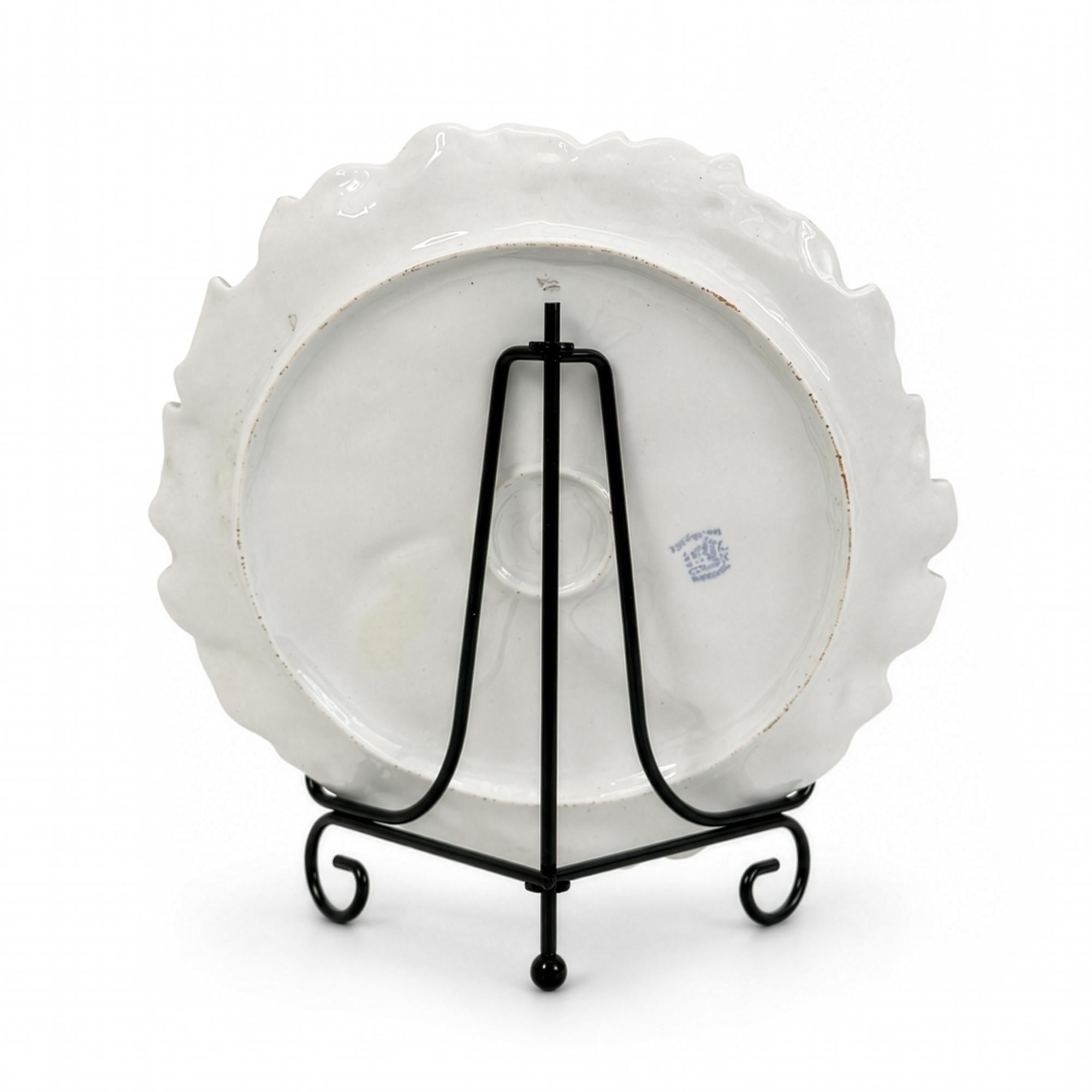 Royal Bayreuth Trompe-l’Oeil Porcelain Plate, 1900 - Tomato & Cabbage — image 4