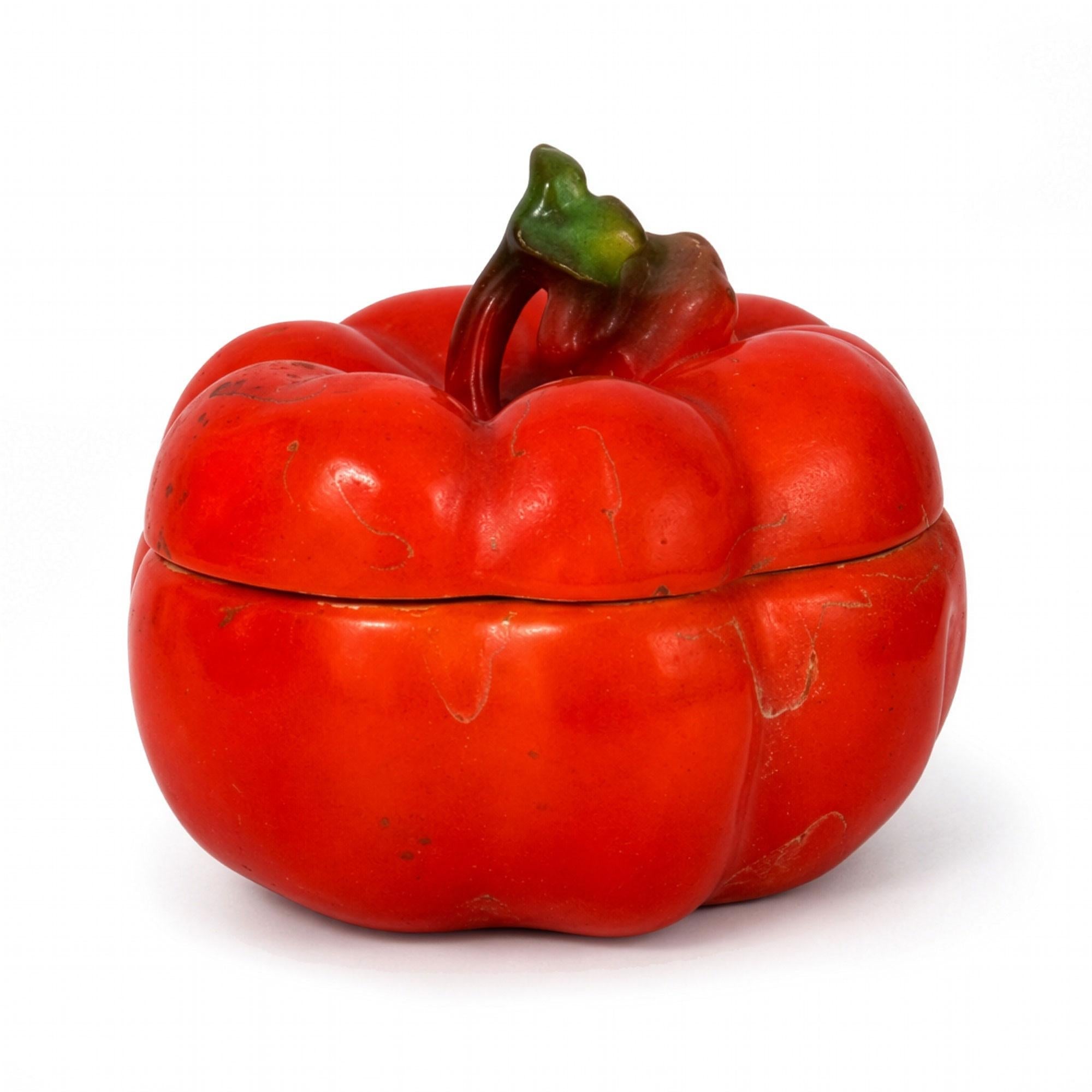 Royal Bayreuth Tomato Form Porcelain Salt Cellars, Bavaria, Circa 1900 — image 9