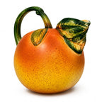 Vintage Italian Hand-Painted Peach Ceramic Pitcher — image 5