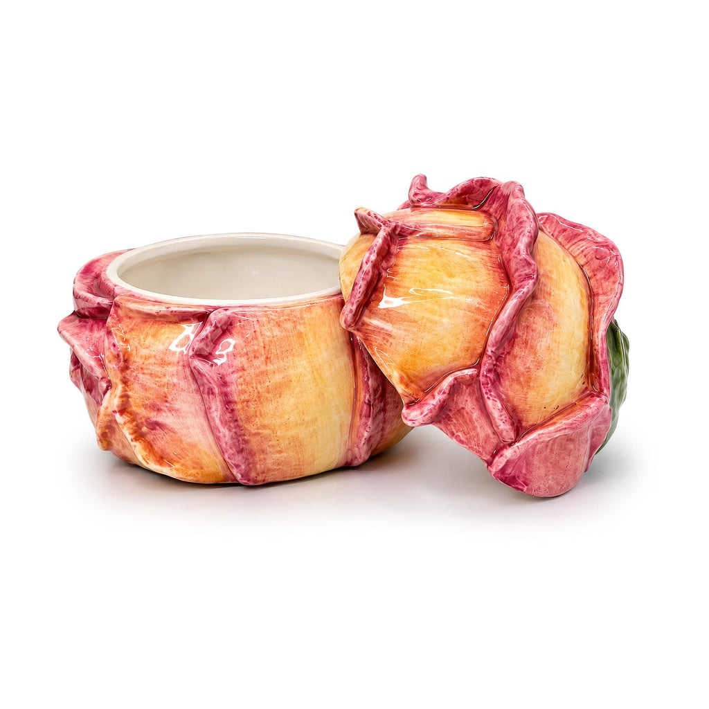Pair of Vintage Vietri Hand-Painted Italian Artichoke Covered Bowls — image 6