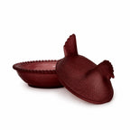 Cranberry Frosted Glass Hen-on-Nest Dish, Vintage USA Accent — image 6