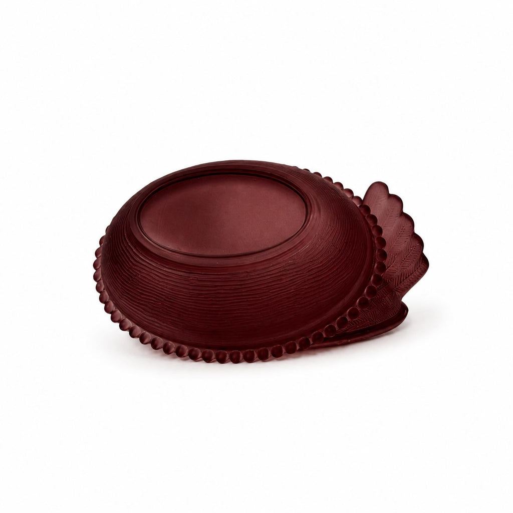 Cranberry Frosted Glass Hen-on-Nest Dish, Vintage USA Accent — image 8