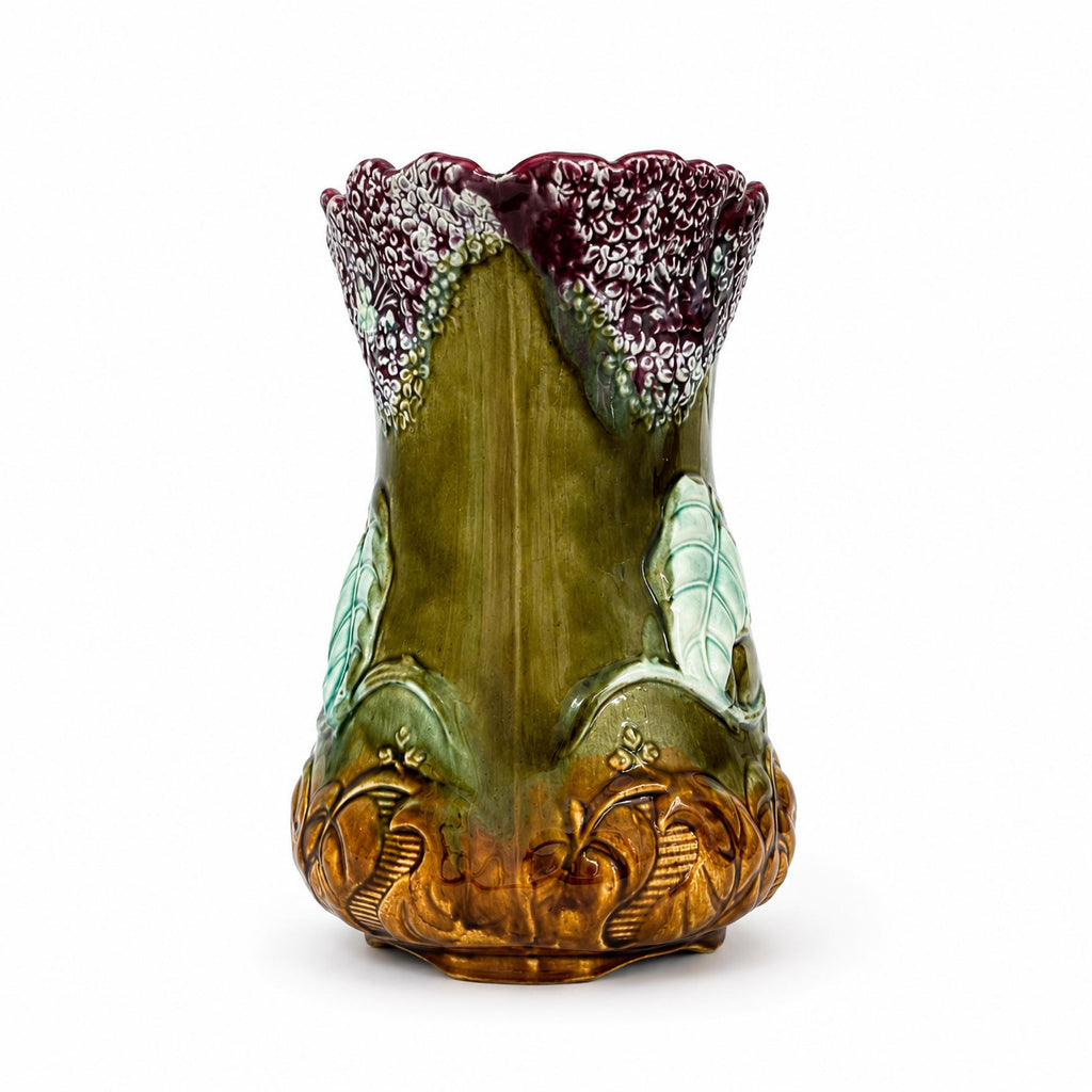 Antique French Majolica Pitcher by Frie Onnaing, Art Nouveau, c. 1900 — image 3
