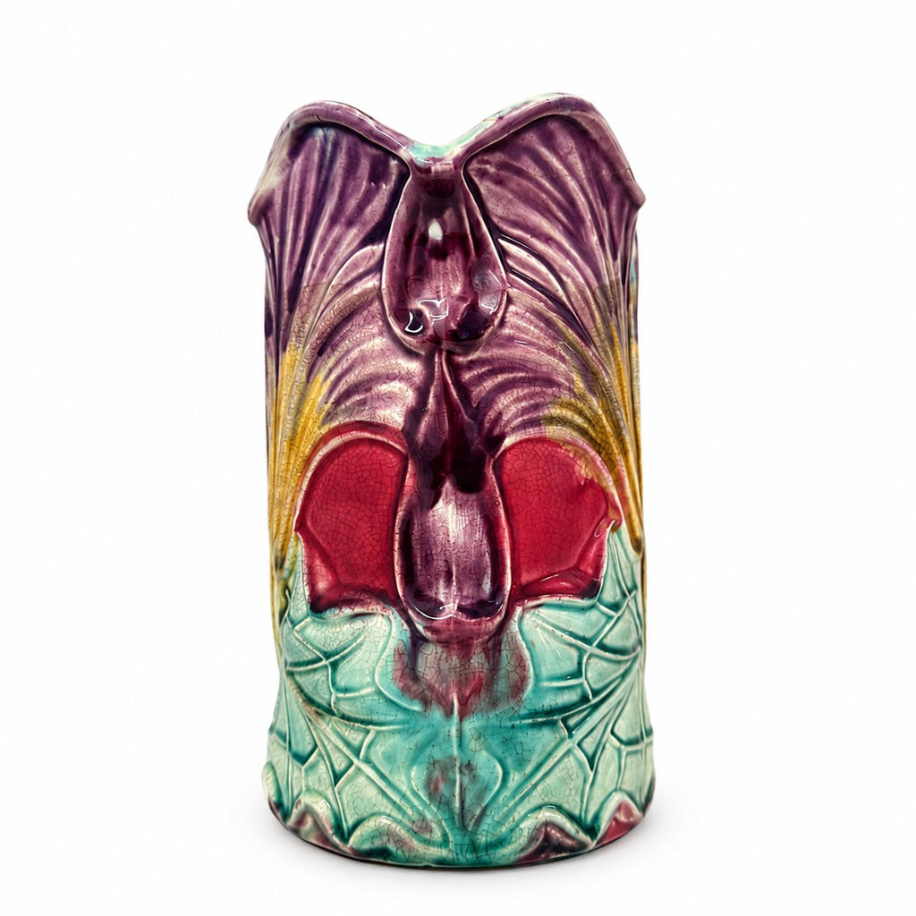 Antique French Majolica Pitcher by Frie Onnaing, Art Nouveau, c. 1900 — image 3