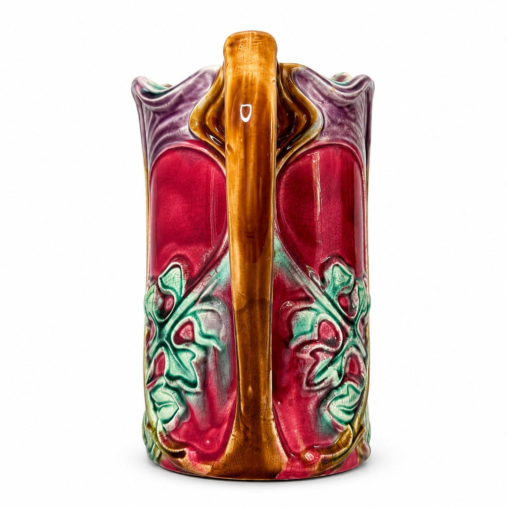 Antique French Majolica Pitcher by Frie Onnaing, Art Nouveau, c. 1900 — image 5