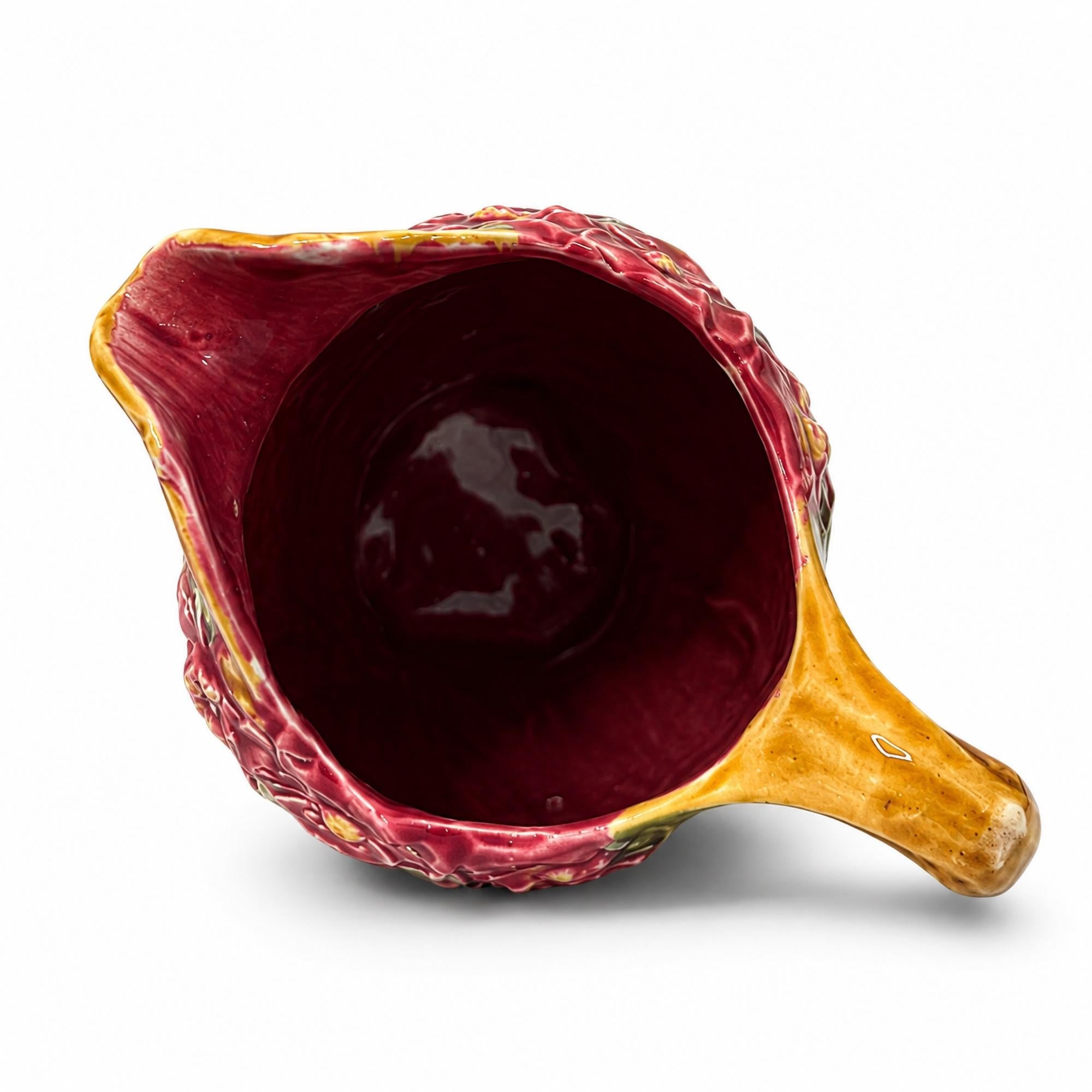 French Art Nouveau Majolica Floral Pitcher by Frie Onnaing, Circa 1900 — image 6