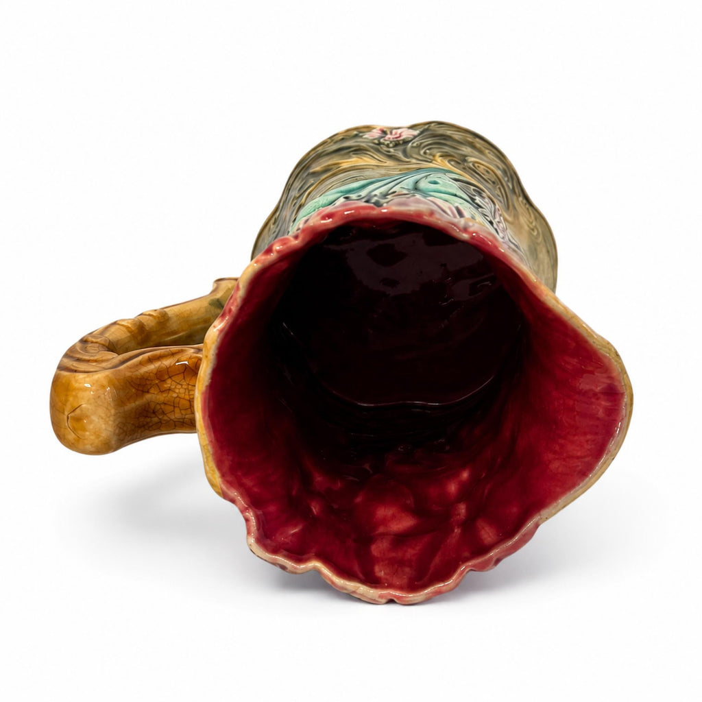 Art Nouveau Majolica Pitcher by Onnaing, Floral Design, France, 1900 — image 7