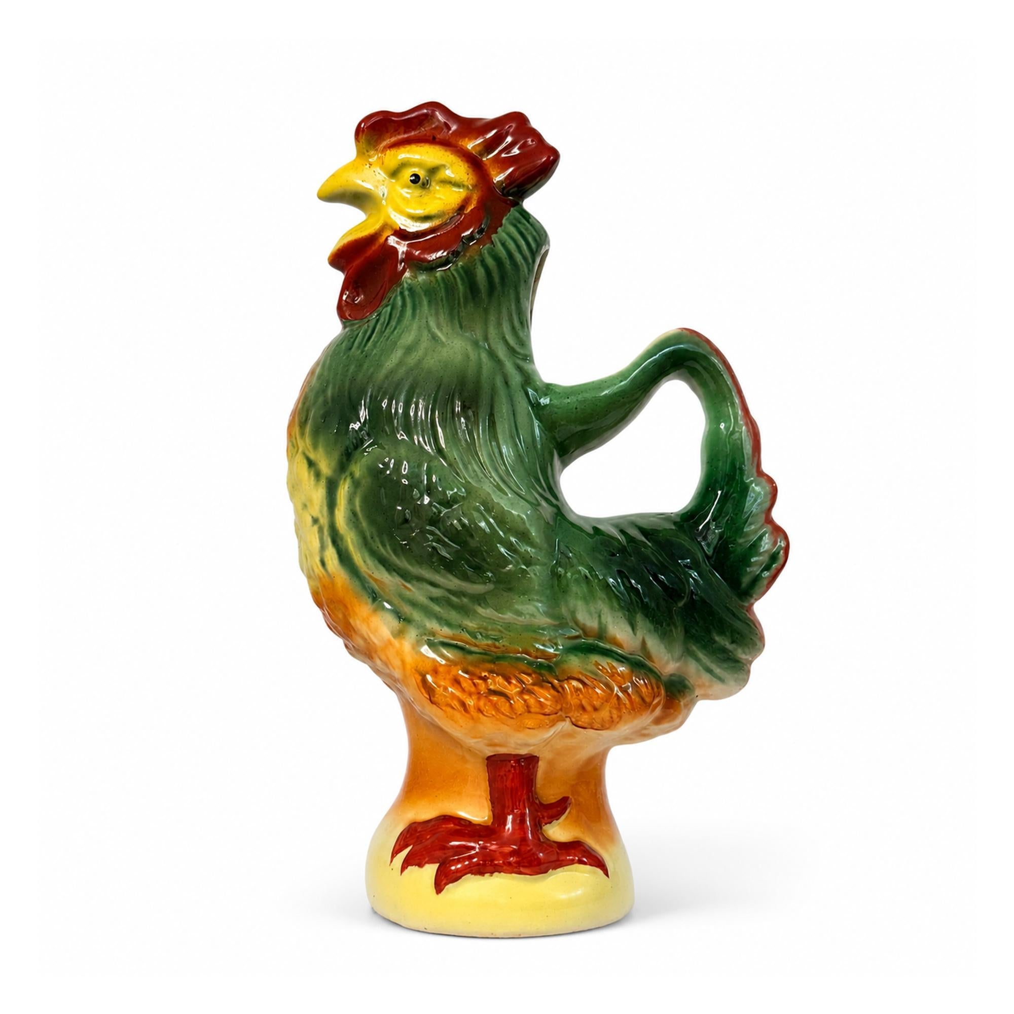 Vintage St. Clement French Majolica Rooster Pitcher — image 2
