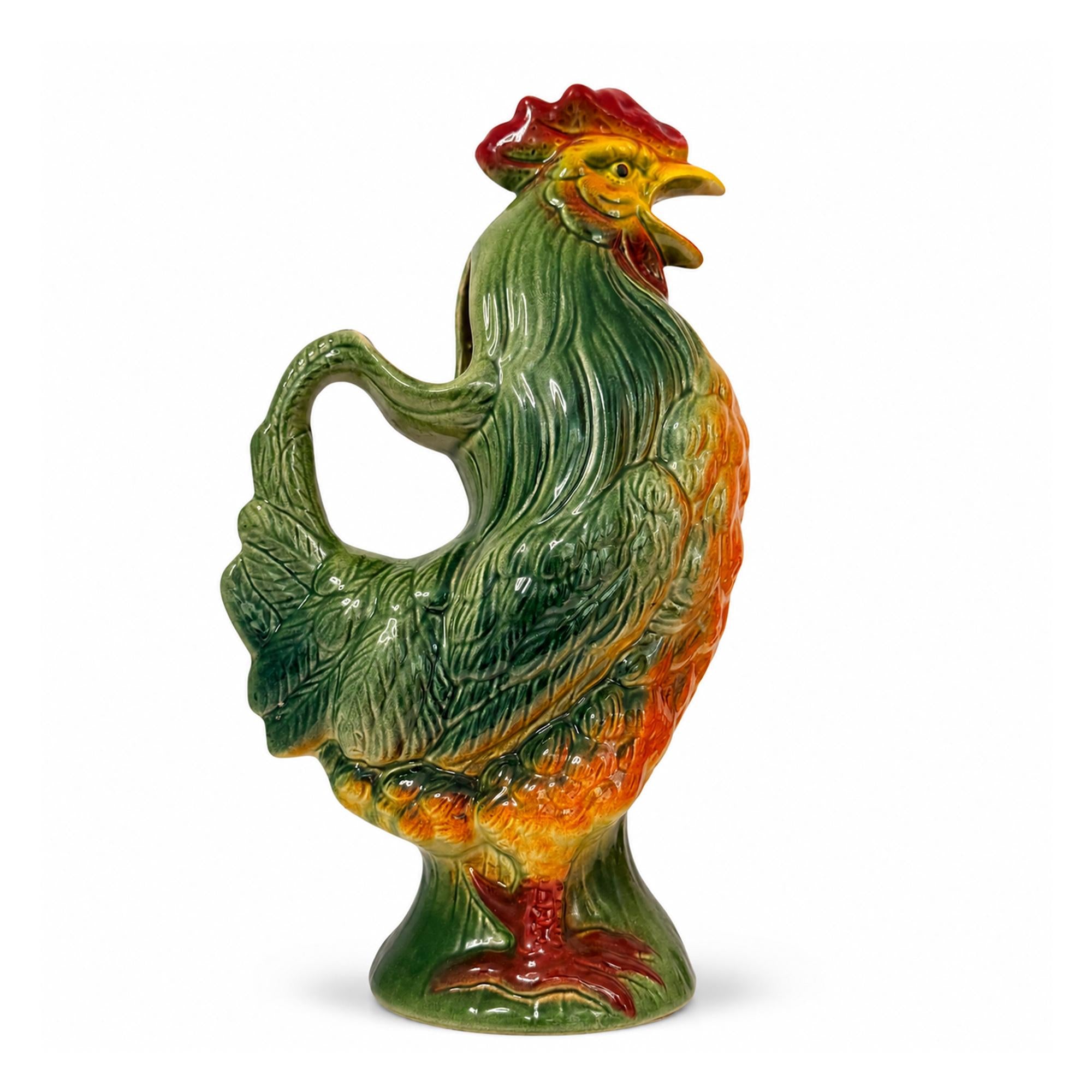 Vintage St. Clement French Majolica Rooster Pitcher No. 7430 — image 3