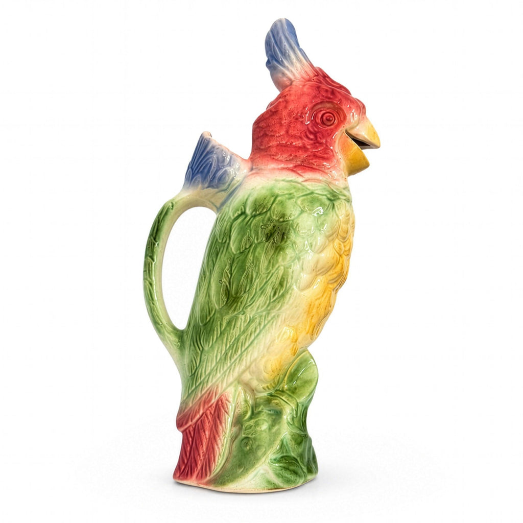 Vintage St. Clement French Majolica Cockatoo Pitcher — image 2