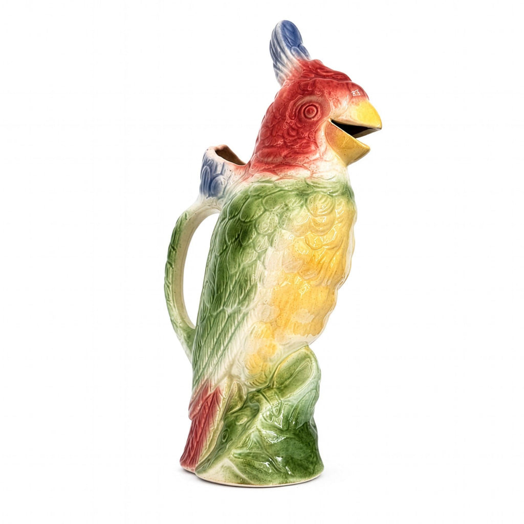 Vintage St. Clement French Majolica Cockatoo Pitcher — image 3
