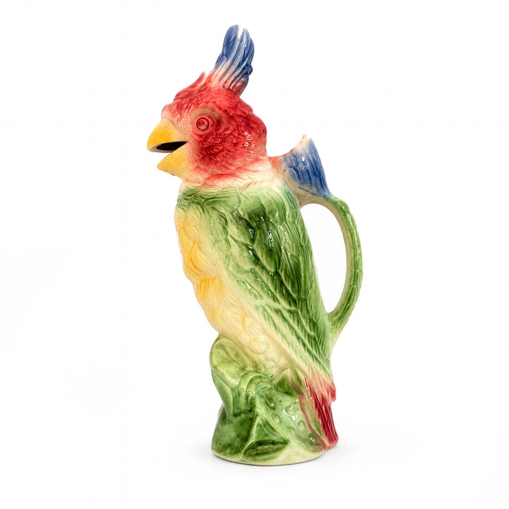 Vintage St. Clement French Majolica Cockatoo Pitcher — image 5