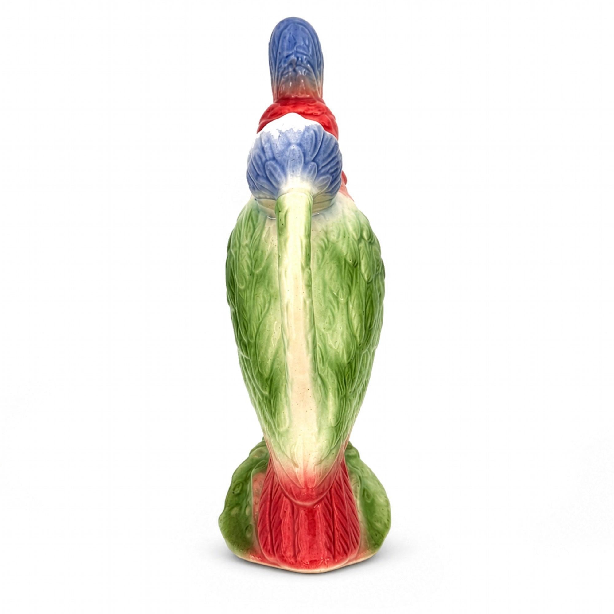 Vintage St. Clement French Majolica Cockatoo Pitcher — image 6