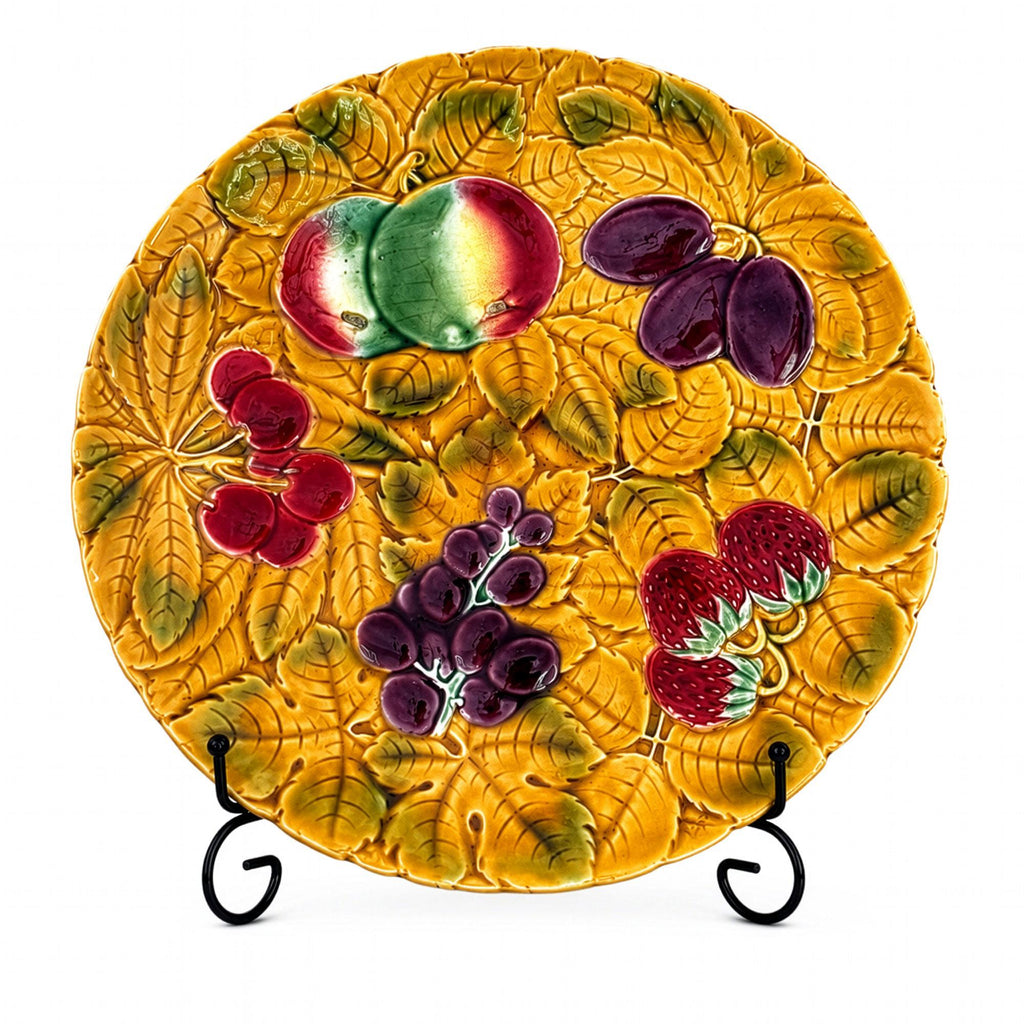Antique French Majolica Dessert Service by Sarreguemines, Set of Four — image 2