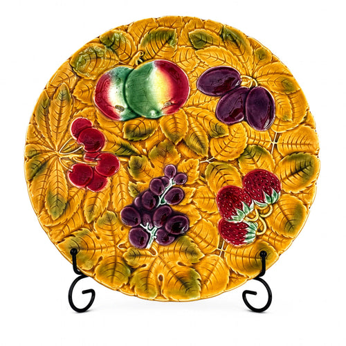 Antique French Majolica Dessert Service by Sarreguemines, Set of Four — image 2