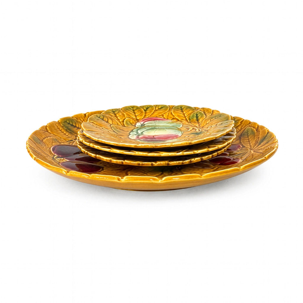 Antique French Majolica Dessert Service by Sarreguemines, Set of Four — image 7