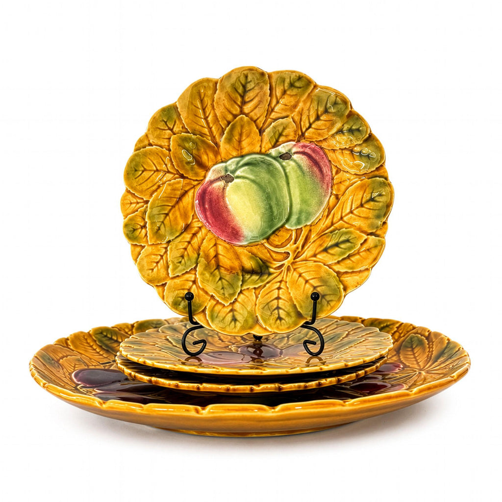 Antique French Majolica Dessert Service by Sarreguemines, Set of Four — image 8
