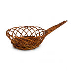 Vintage Handwoven Wicker Gathering Basket with Long Handle, circa 1960 — image 2