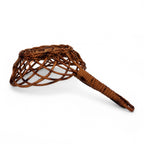 Vintage Handwoven Wicker Gathering Basket with Long Handle, circa 1960 — image 6