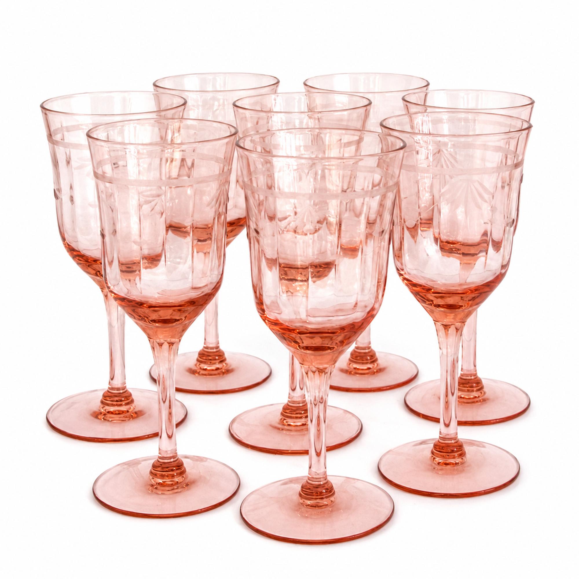 Tiffin Glass Company Pink Diamond Optic Stemware Set, 8 Pieces — image 2