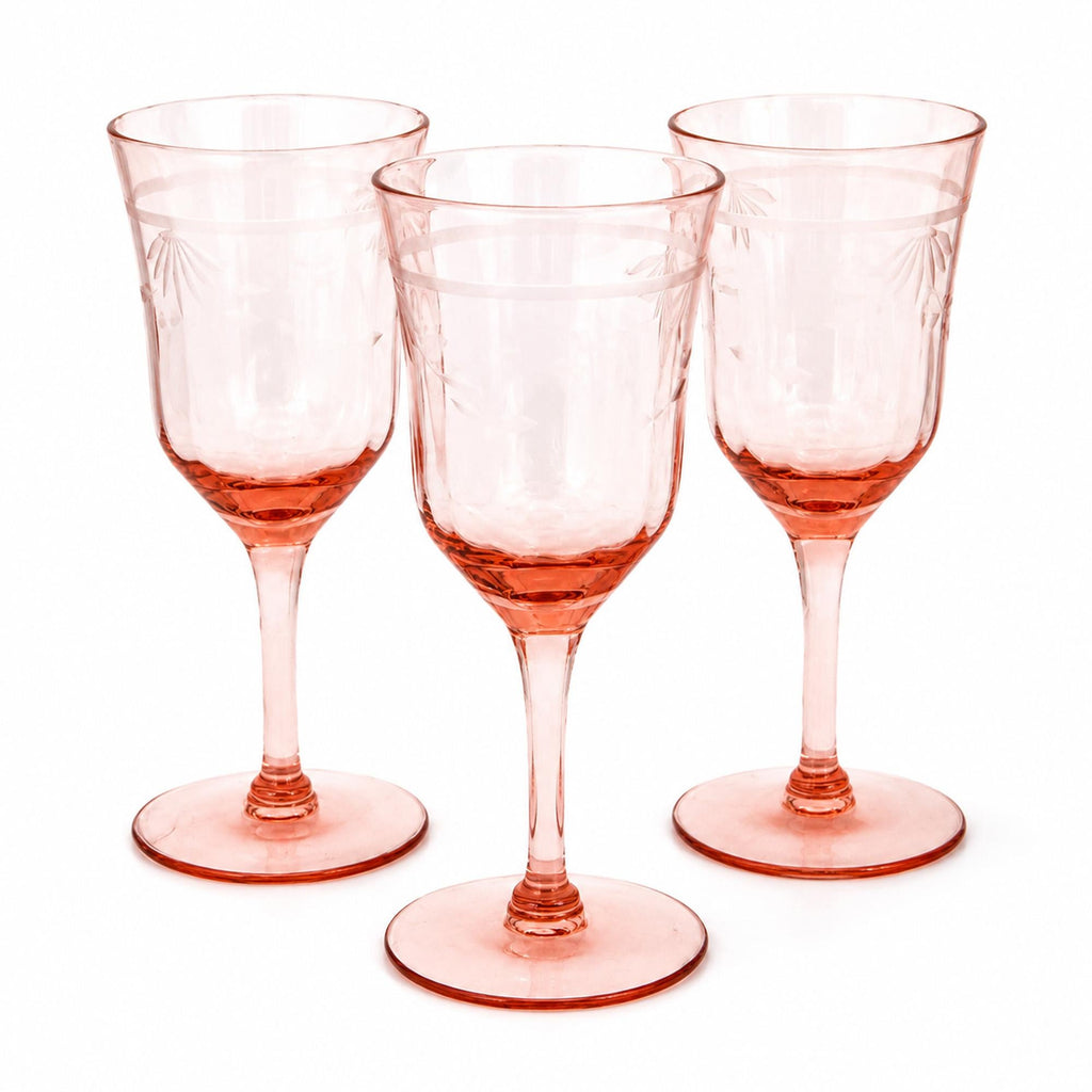Tiffin Glass Company Pink Diamond Optic Stemware Set, 8 Pieces — image 3