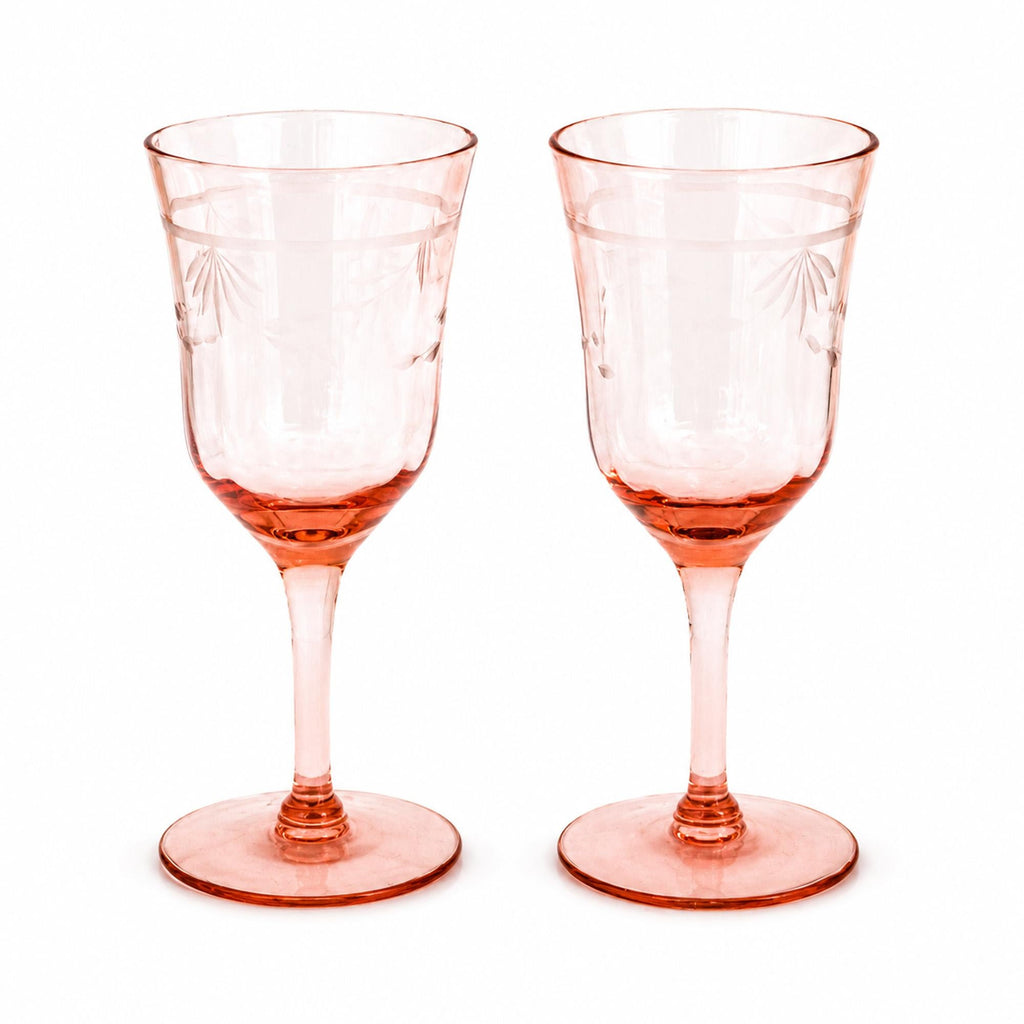 Tiffin Glass Company Pink Diamond Optic Stemware Set, 8 Pieces — image 4