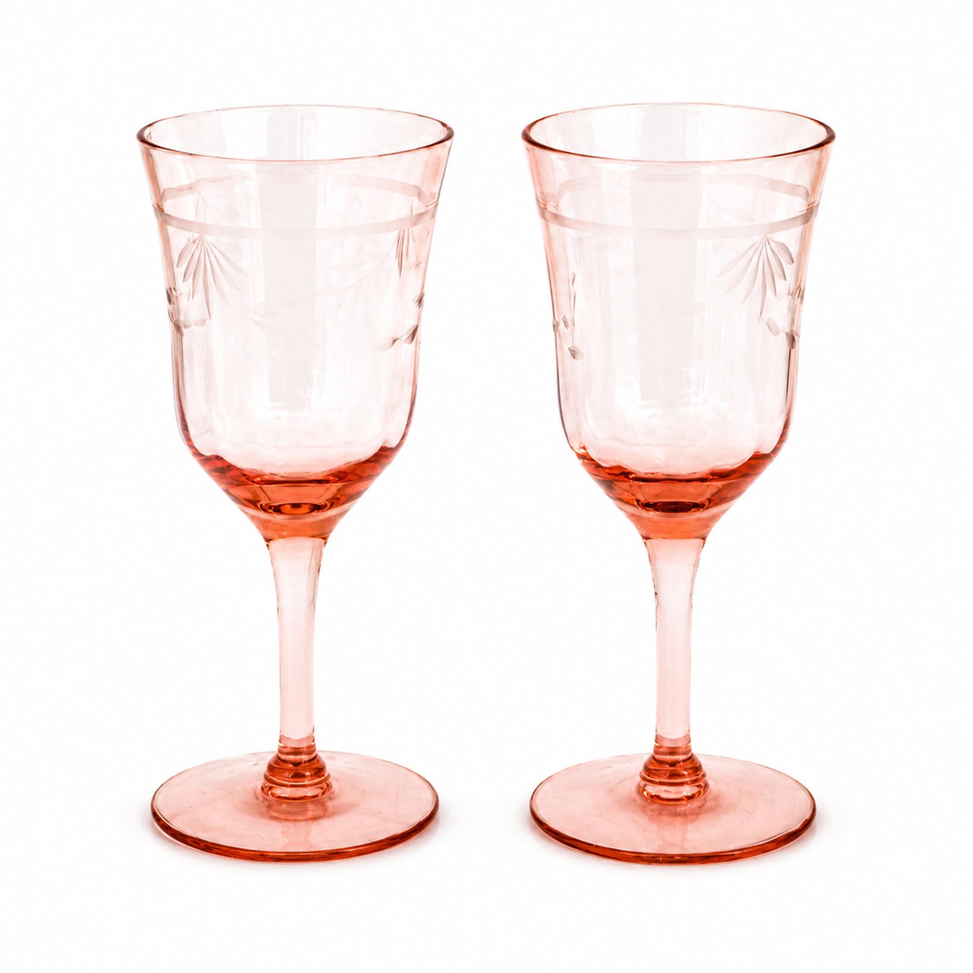 Tiffin Glass Company Pink Diamond Optic Stemware Set, 8 Pieces — image 4