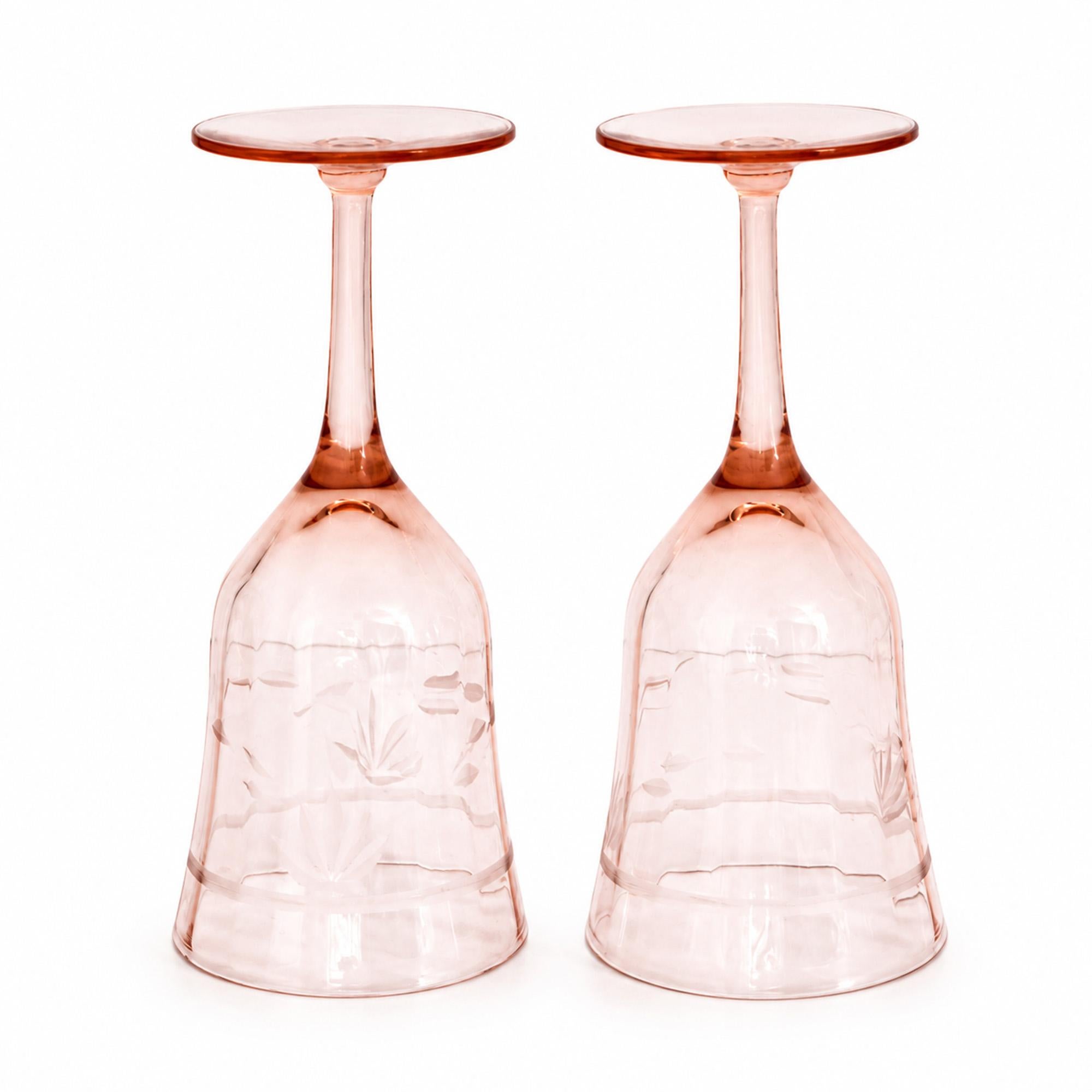 Tiffin Glass Company Pink Diamond Optic Stemware Set, 8 Pieces — image 8