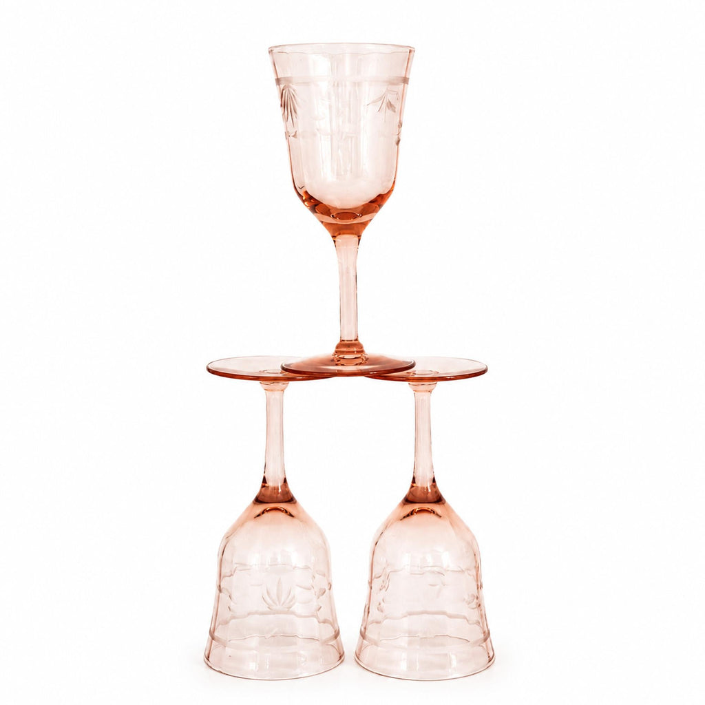 Tiffin Glass Company Pink Diamond Optic Stemware Set, 8 Pieces — image 9