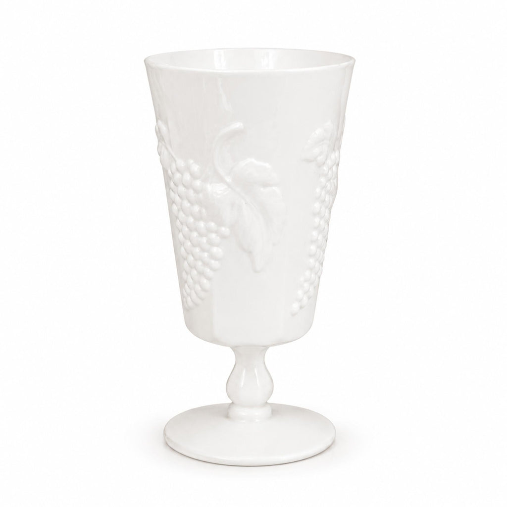 Set of 4 Colony Harvest Milk Glass Stemmed Goblets by Indiana Glass — image 4