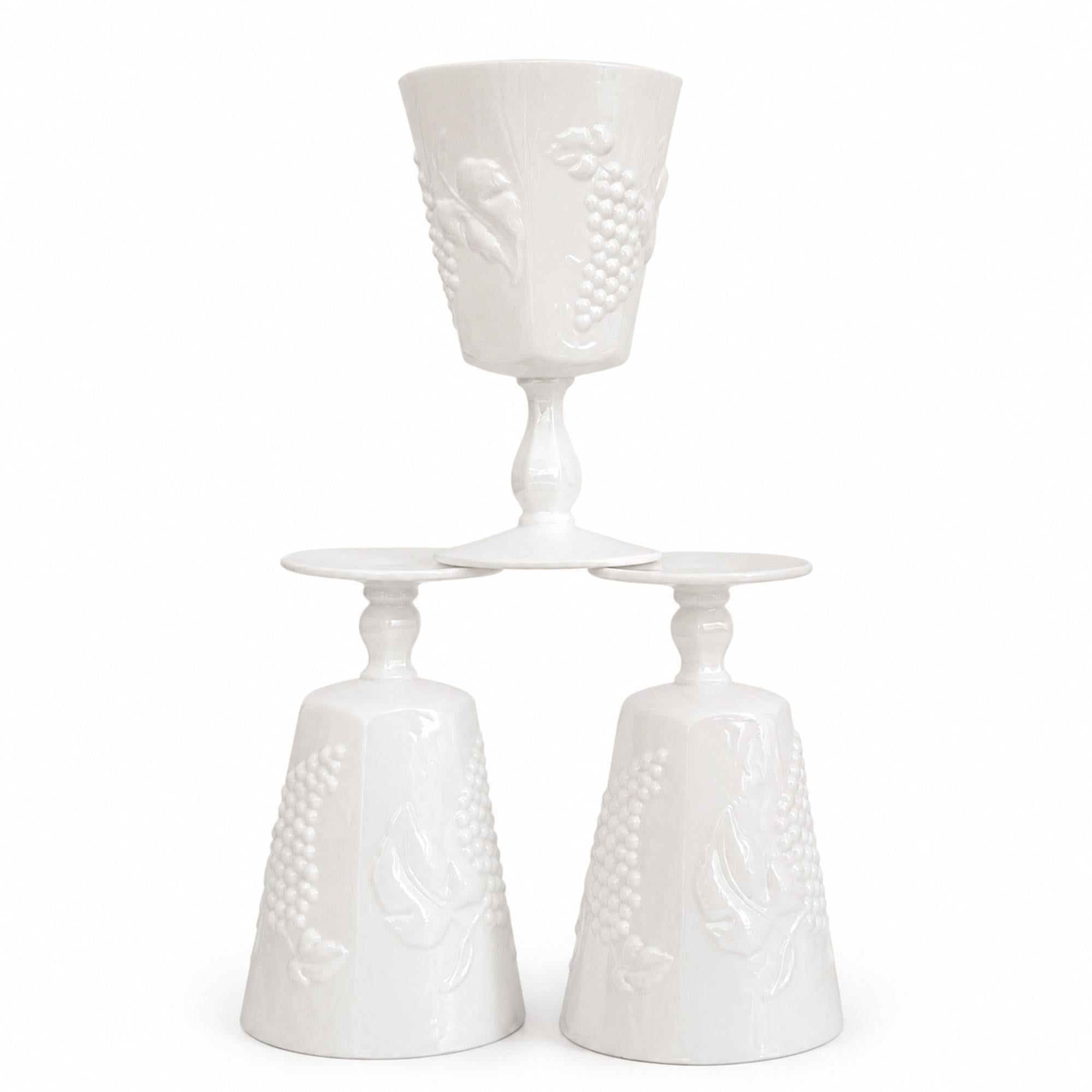 Set of 4 Colony Harvest Milk Glass Stemmed Goblets by Indiana Glass — image 8