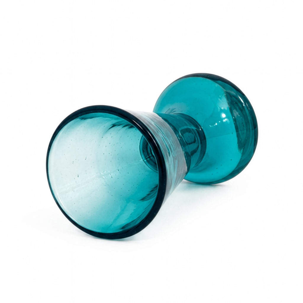 Empoli Turquoise Blue Glass Decanter and Six Mini Shot Glasses Set, Italy — image 9