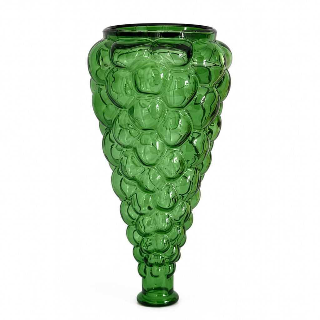 Empoli Green Bubble Glass Vase, Italy, Mid-Century Modern — image 5