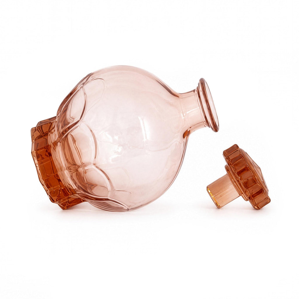 1950s French Rosaline Pink Art Deco Liqueur Decanter Set with Glasses — image 7