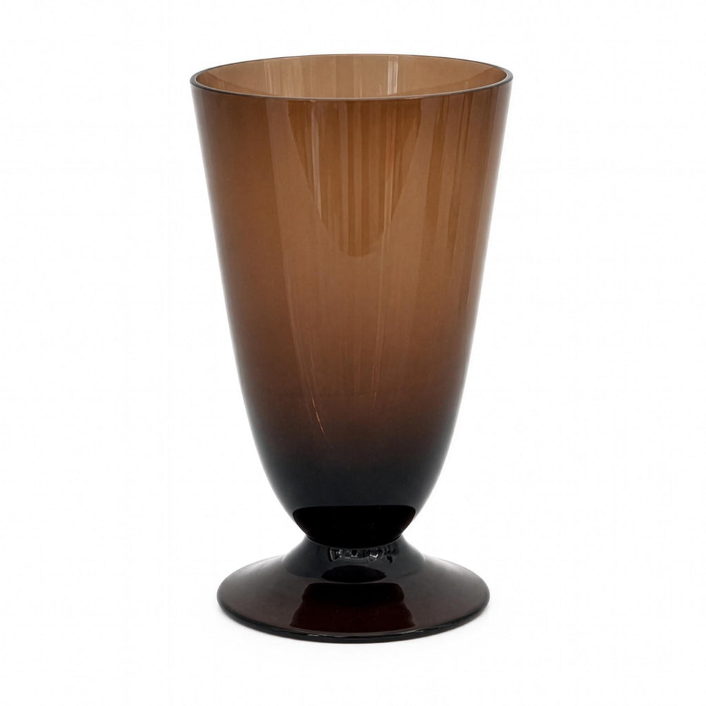 Set of Four Vintage Smoke Brown Glass Goblets, Mid-Century Design — image 3