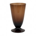 Set of Four Vintage Smoke Brown Glass Goblets, Mid-Century Design — image 3