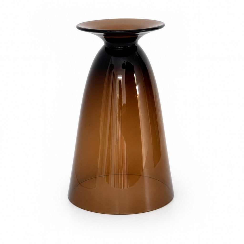 Set of Four Vintage Smoke Brown Glass Goblets, Mid-Century Design — image 4
