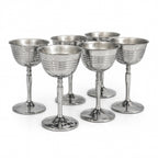 Mid-Century Chrome Cocktail Set, Shaker & Six Coupe Goblets, 1950s — image 2