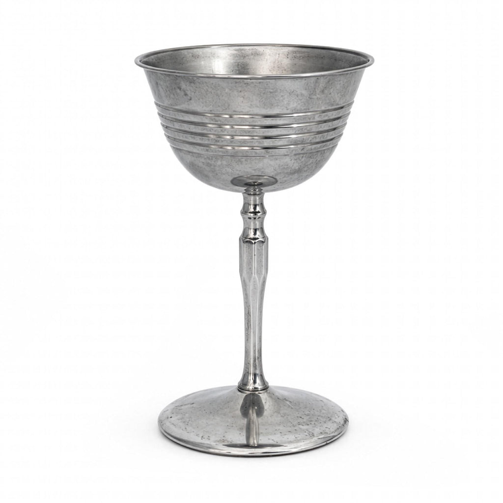 Mid-Century Chrome Cocktail Set, Shaker & Six Coupe Goblets, 1950s — image 3