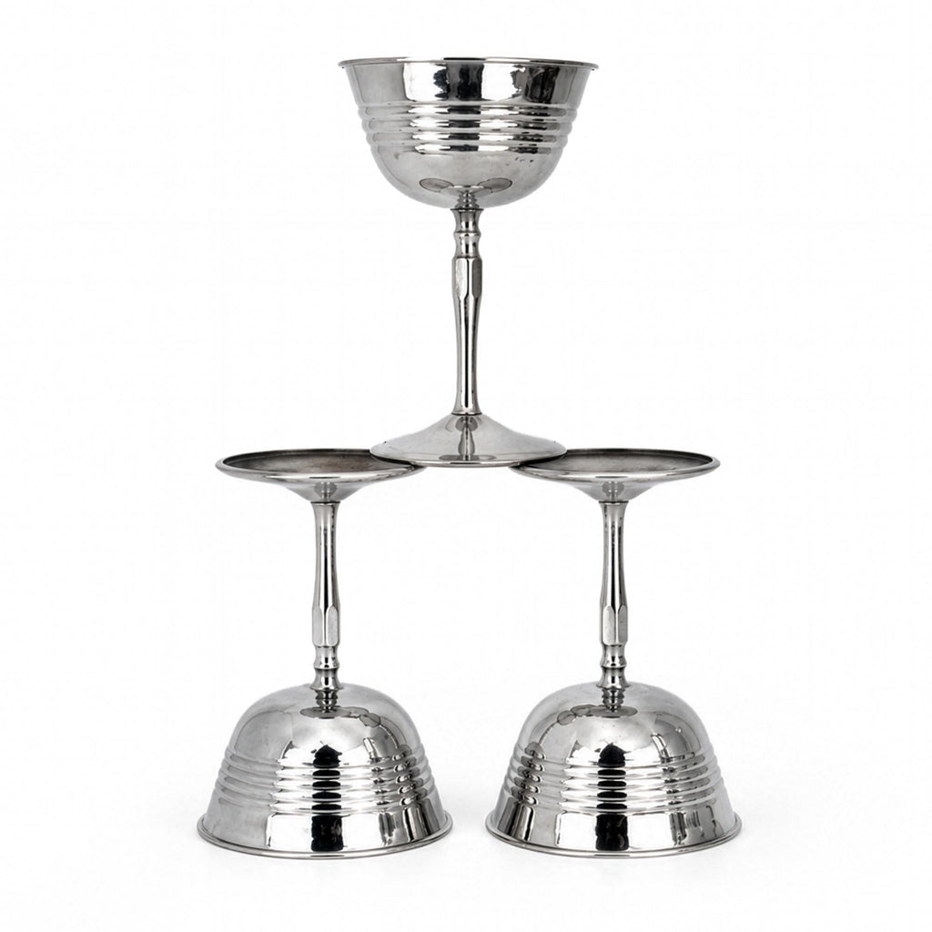 Mid-Century Chrome Cocktail Set, Shaker & Six Coupe Goblets, 1950s — image 7