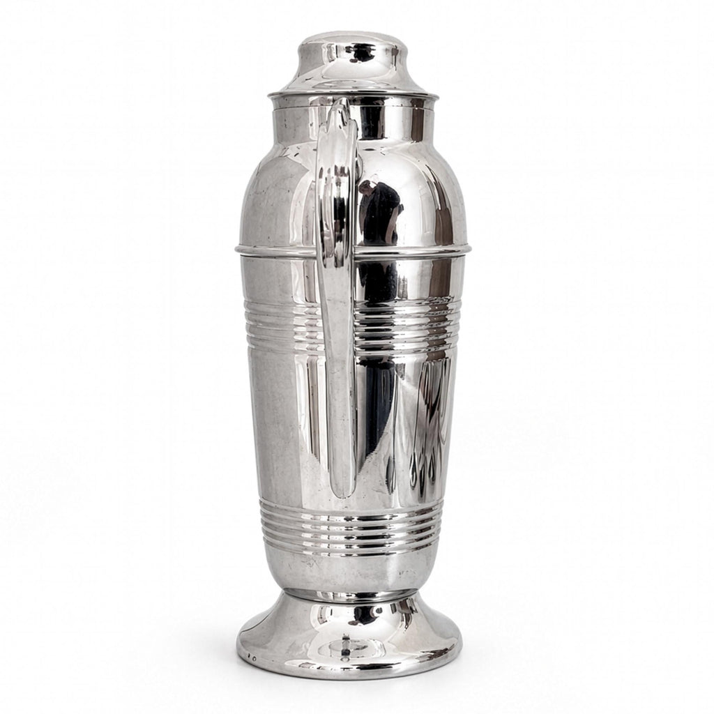 Mid-Century Chrome Cocktail Set, Shaker & Six Coupe Goblets, 1950s — image 11
