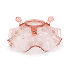 Pink Depression Glass Daisy Flower Three-Footed Ruffled Bowl, 1930s — image 5