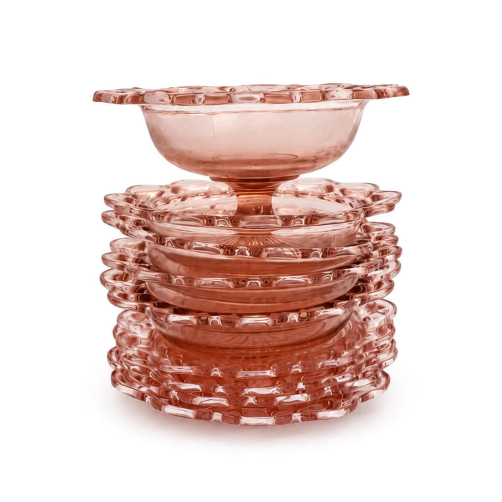 Hocking Glass Old Colony Pink Depression Glass Dessert Service, 1935 — image 2