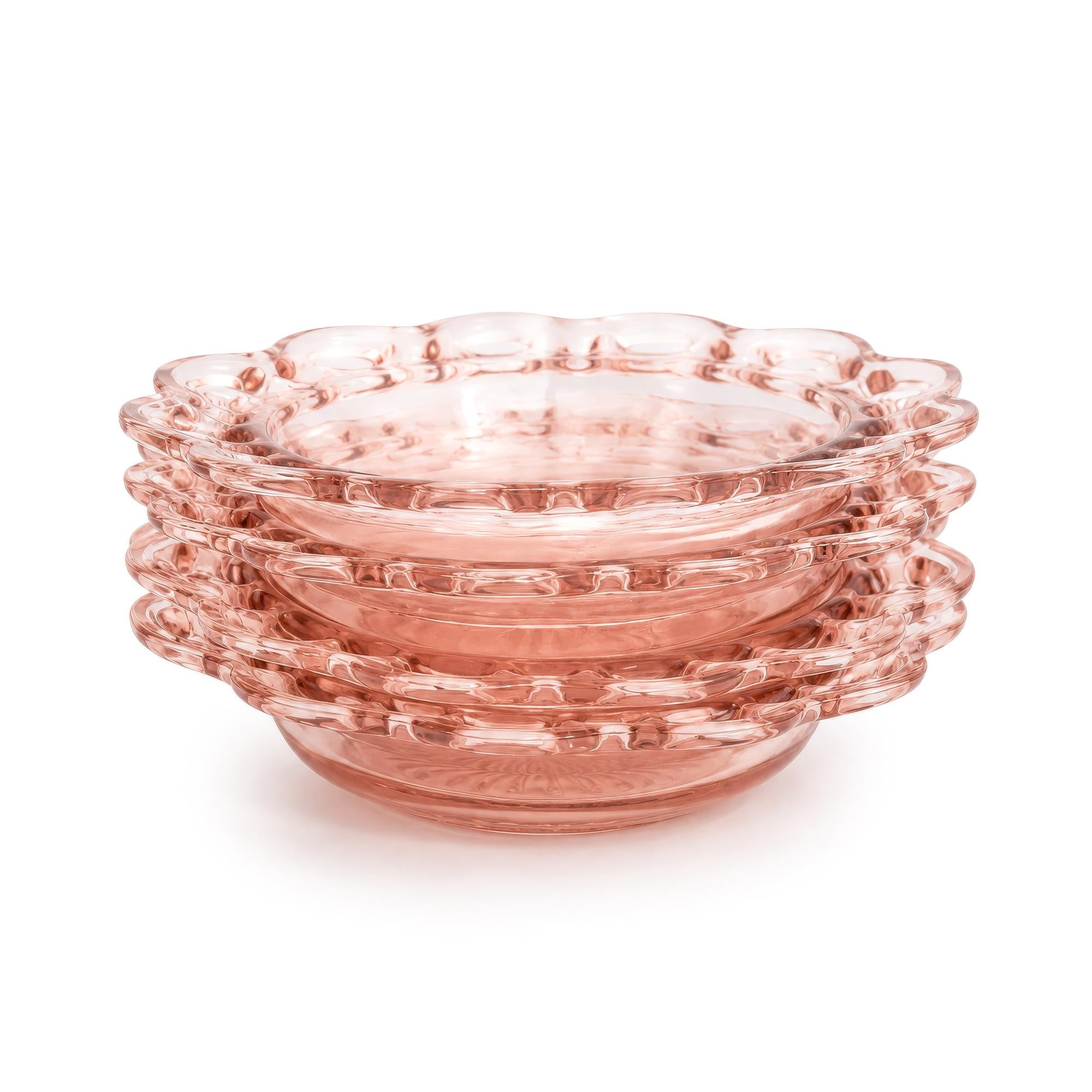 Hocking Glass Old Colony Pink Depression Glass Dessert Service, 1935 — image 10
