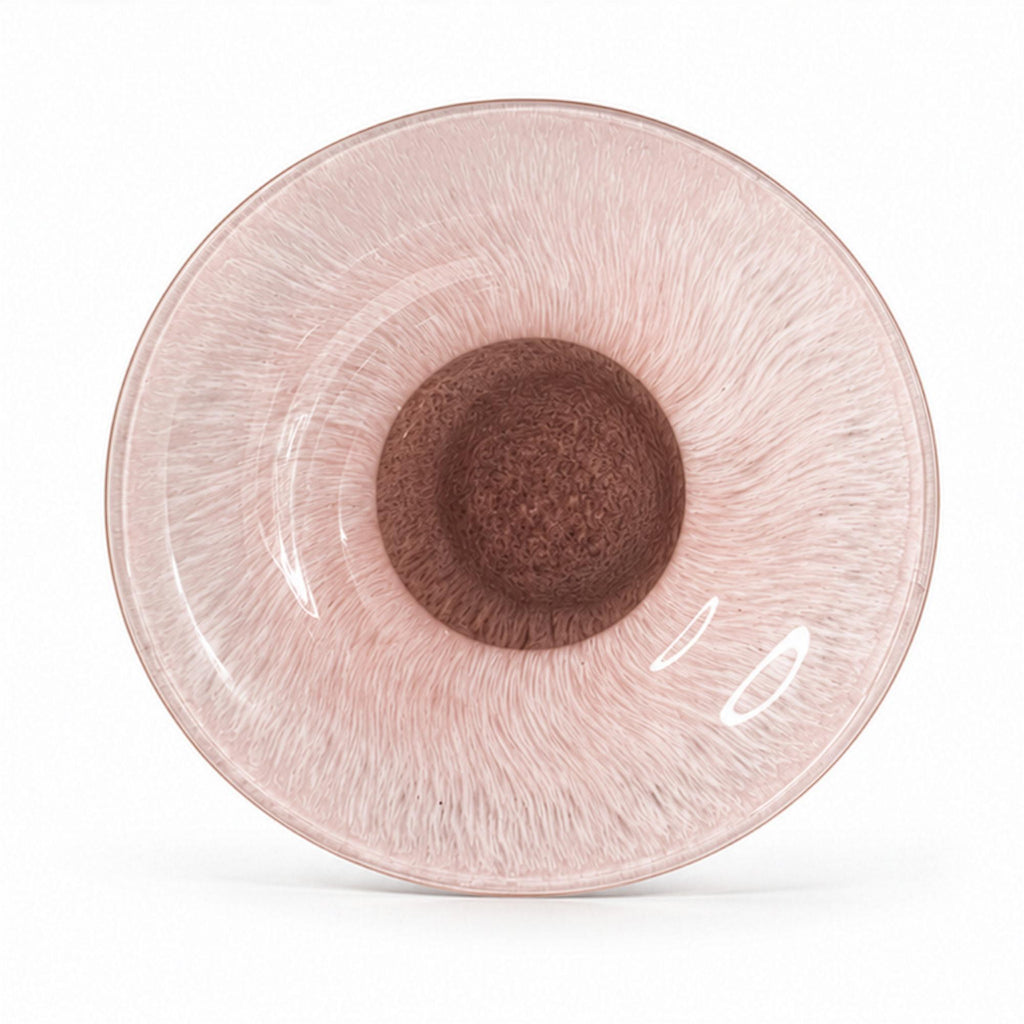 Mid-Century Vintage Pink Satin Glass Vase Set with Ruffled Design — image 7