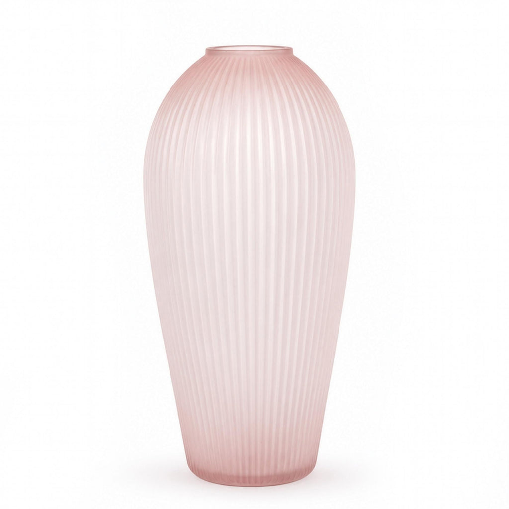 Mid-Century Modern Pink Satin Glass Vases, Vintage Pair from 1950s — image 3