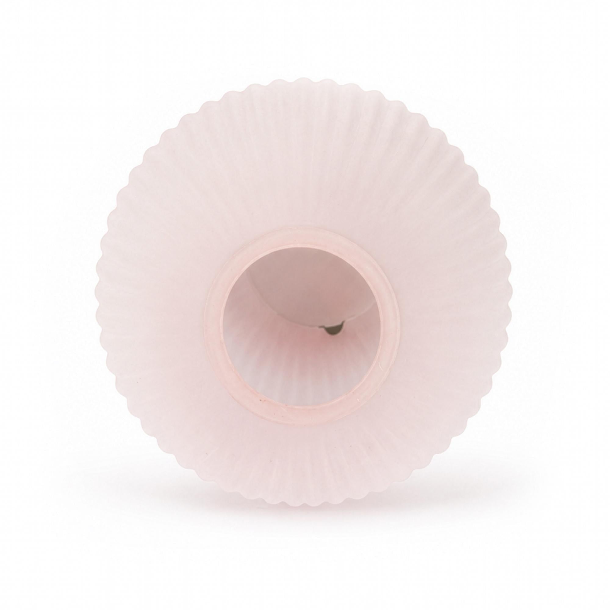 Mid-Century Modern Pink Satin Glass Vases, Vintage Pair from 1950s — image 4