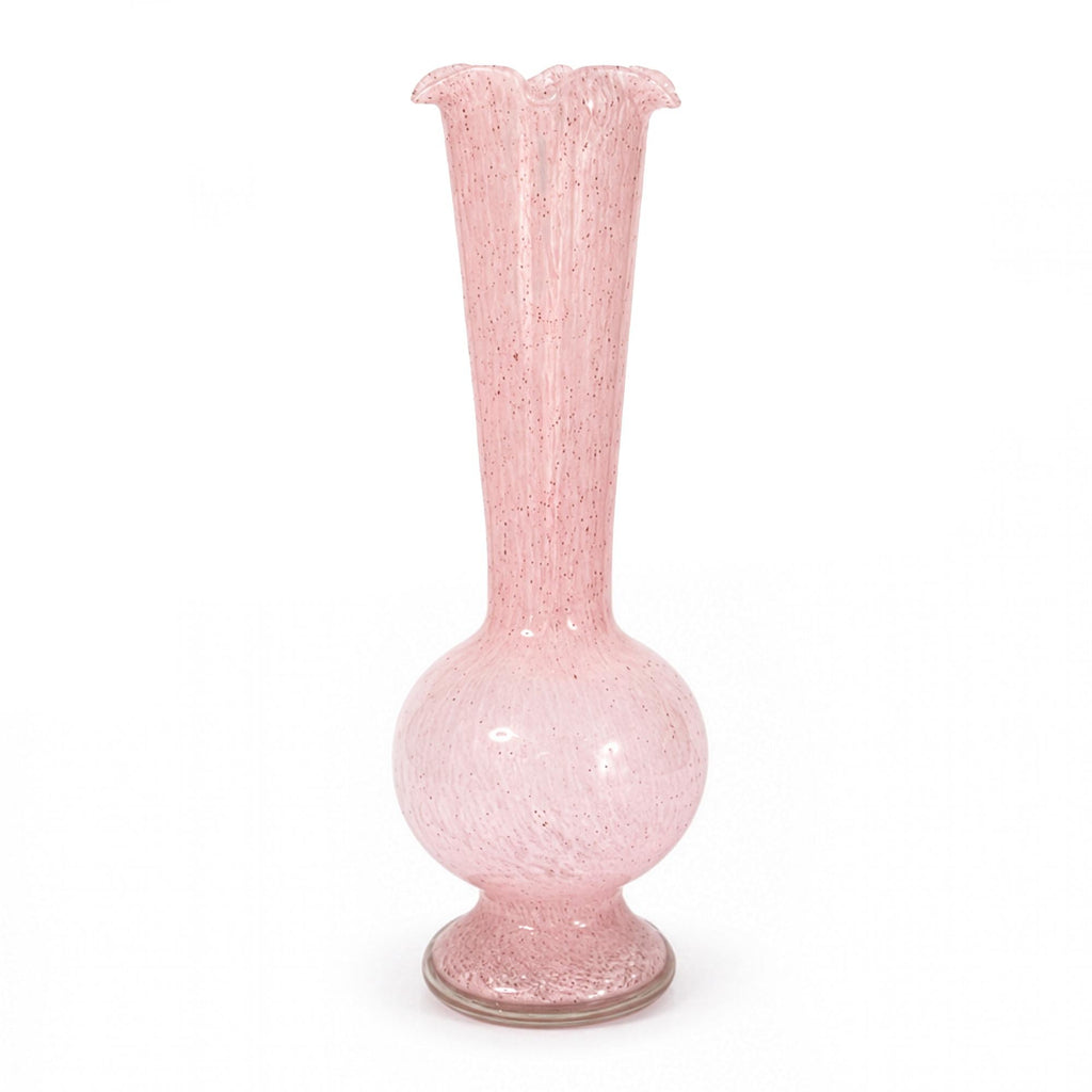 Mid-Century Modern Pink Satin Glass Vases, Vintage Pair from 1950s — image 6